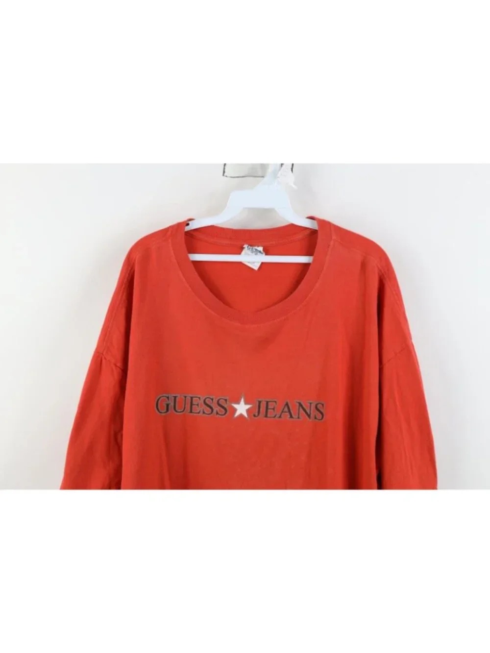 Vintage 90s Guess Jeans Mens 2XL XXL Faded Spell Out Star Short Sleeve T-Shirt - Picture 2 of 14
